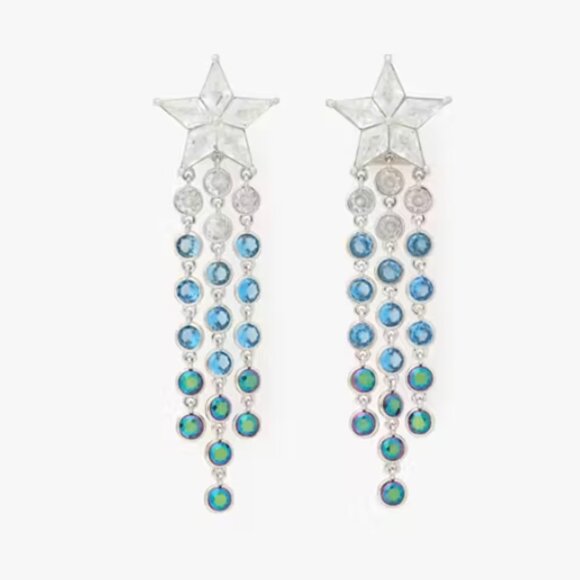 kate spade Cosmos Star Fringe Earrings Blue/Multi NWT